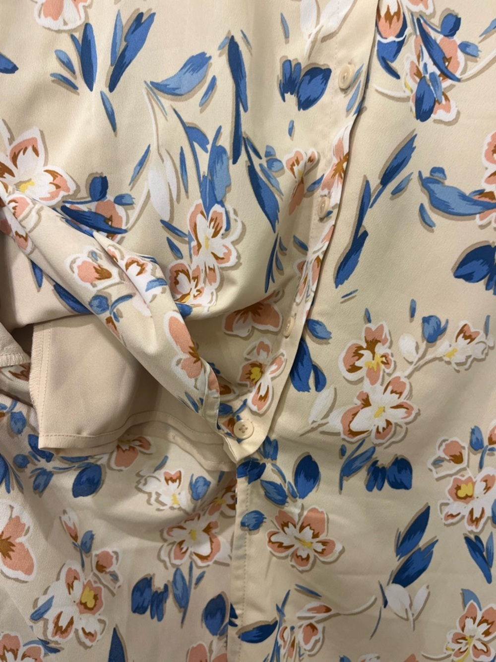 BCBG Spring Floral Smock Midi Dress V Neck Buttons Floral Print Chic Womens Sz 4 - Picture 8 of 11